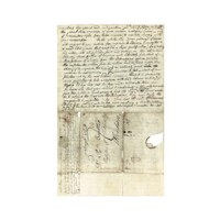 Manuscript letter, signed by &#039;Africanus&#039;. It has a hole where a wax seal has been torn off.
