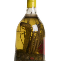 Image of bottle of medicinal wine containing a snake.