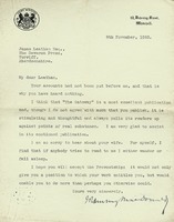 Letter from J. Ramsay MacDonald to James Leatham